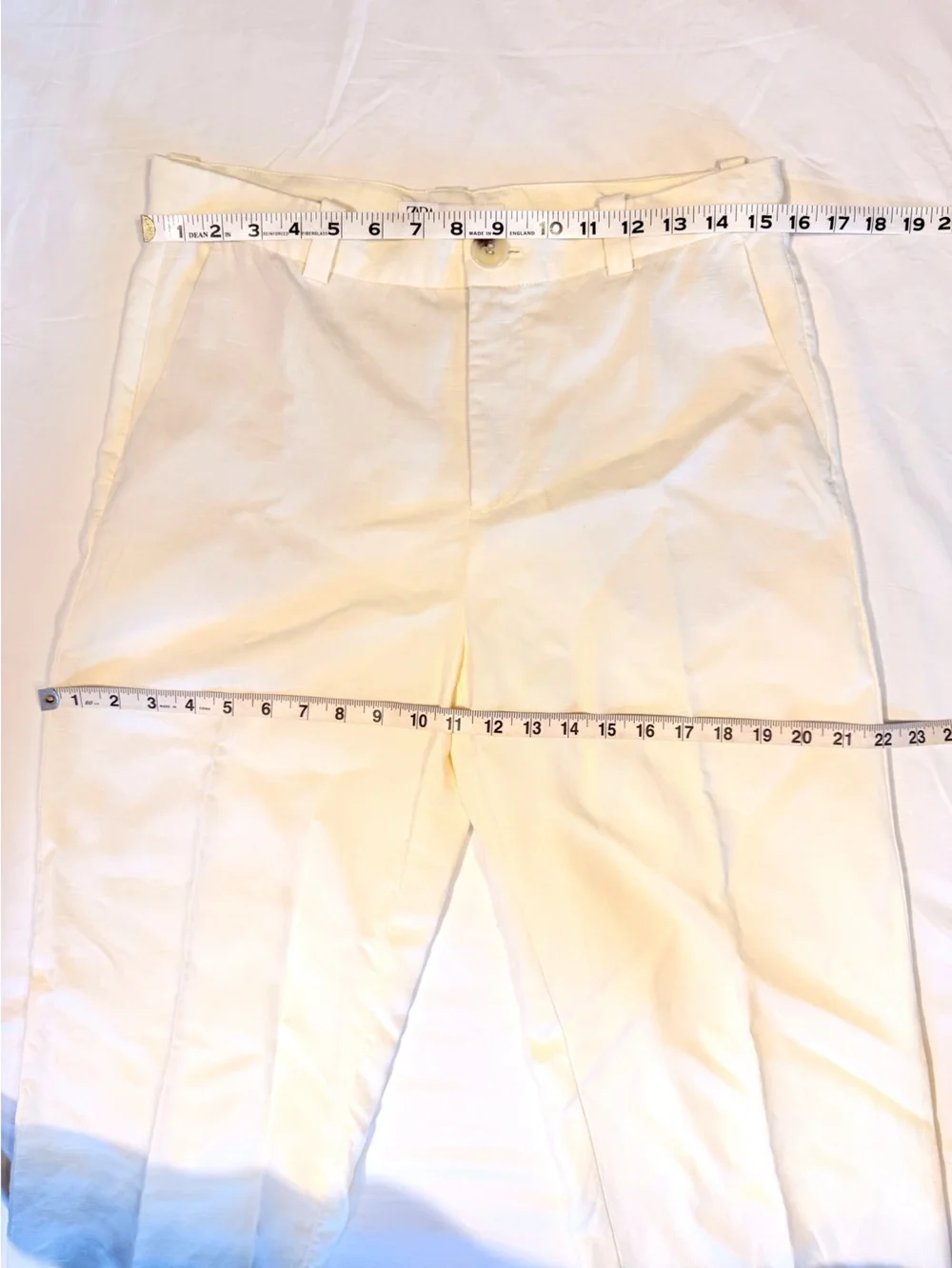 ZARA Ivory Straight Leg Trousers